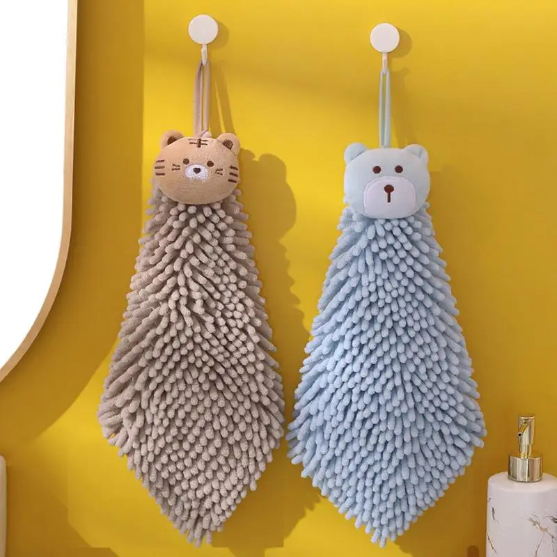 Bath Towel Chenille Handball Hanging Hand Towel Towel Kitchen Thickening Water Absorbent Quick-drying Bathroom Cute Rag