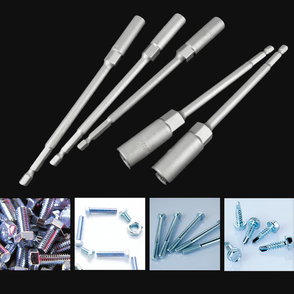 Electric Drill Socket Head Bolt Nut Driver Bit Impact Drill Bits Adapter 5.5-19mm Lengthen Wrench Extension Bar 150mm