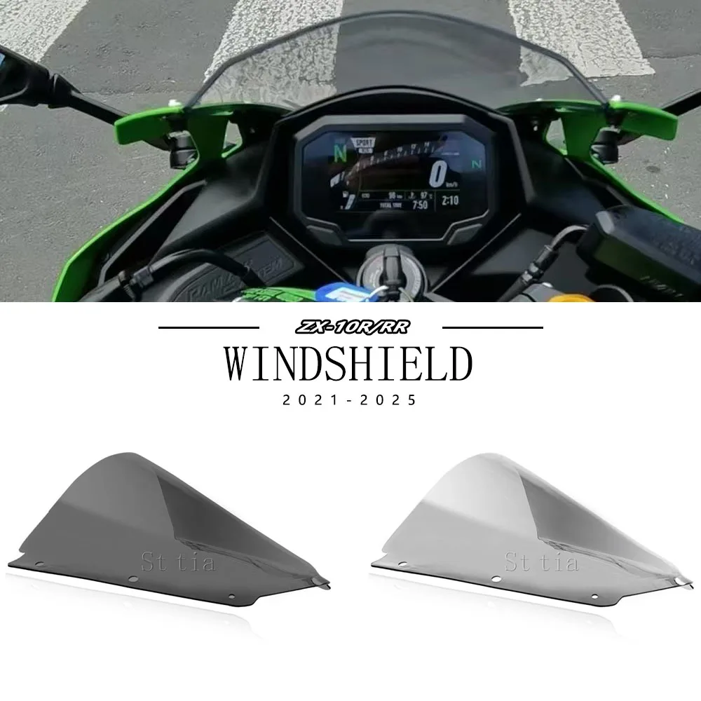 

For Kawasaki ZX10R ZX-10R 2021 2022 2023-2025 ZX 10R 10RR Windshield Double Bubble Windscreen Screen Wind Deflectors Screen