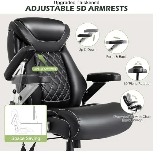 Big & Tall Office Chair 650lbs, Adjustable Lumbar Airbag, Extra Wide, Heavy Duty Gaming Chair