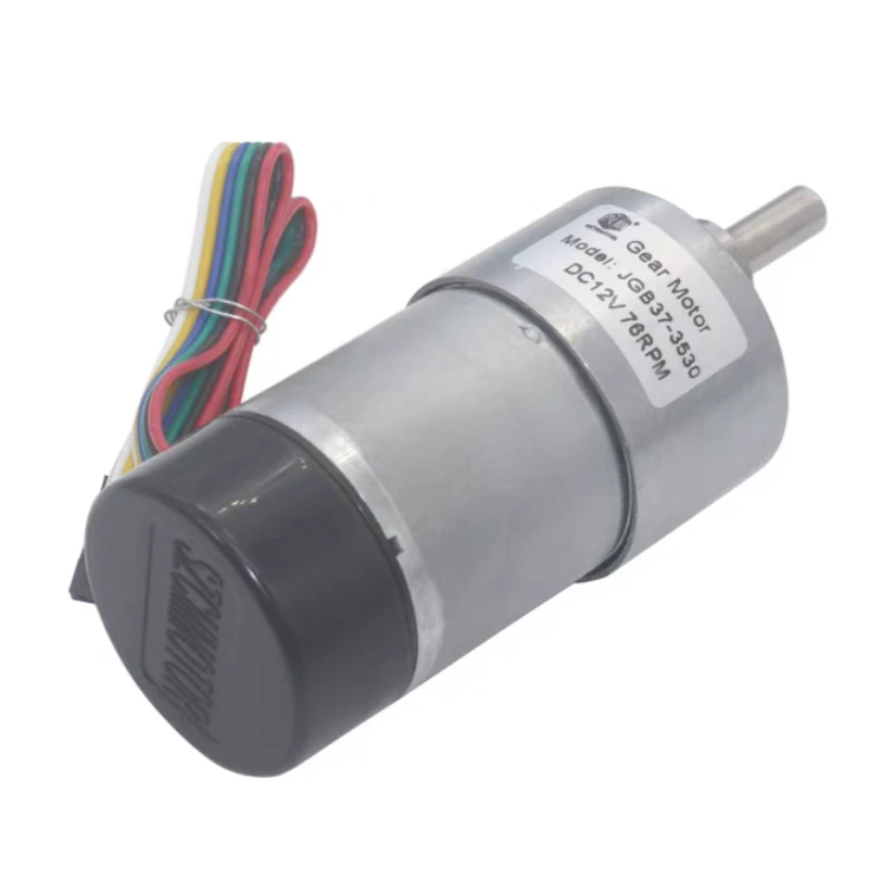 JGB37-3530 DC Encoder Geared Motor 12V Low Speed Large Torque Angular Speed Signal Feedback