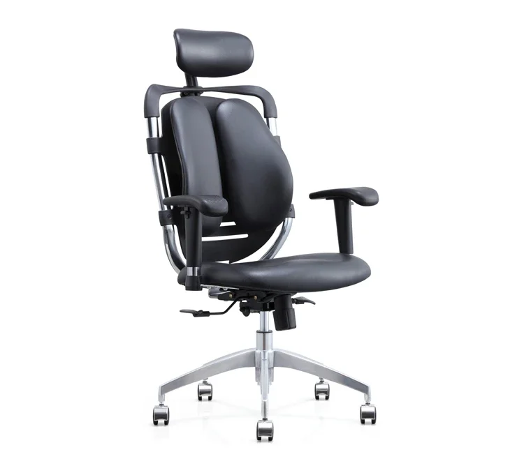 Popular Swivel Adjustable High Ergonomic Executive Leather Double Back Office Chairs