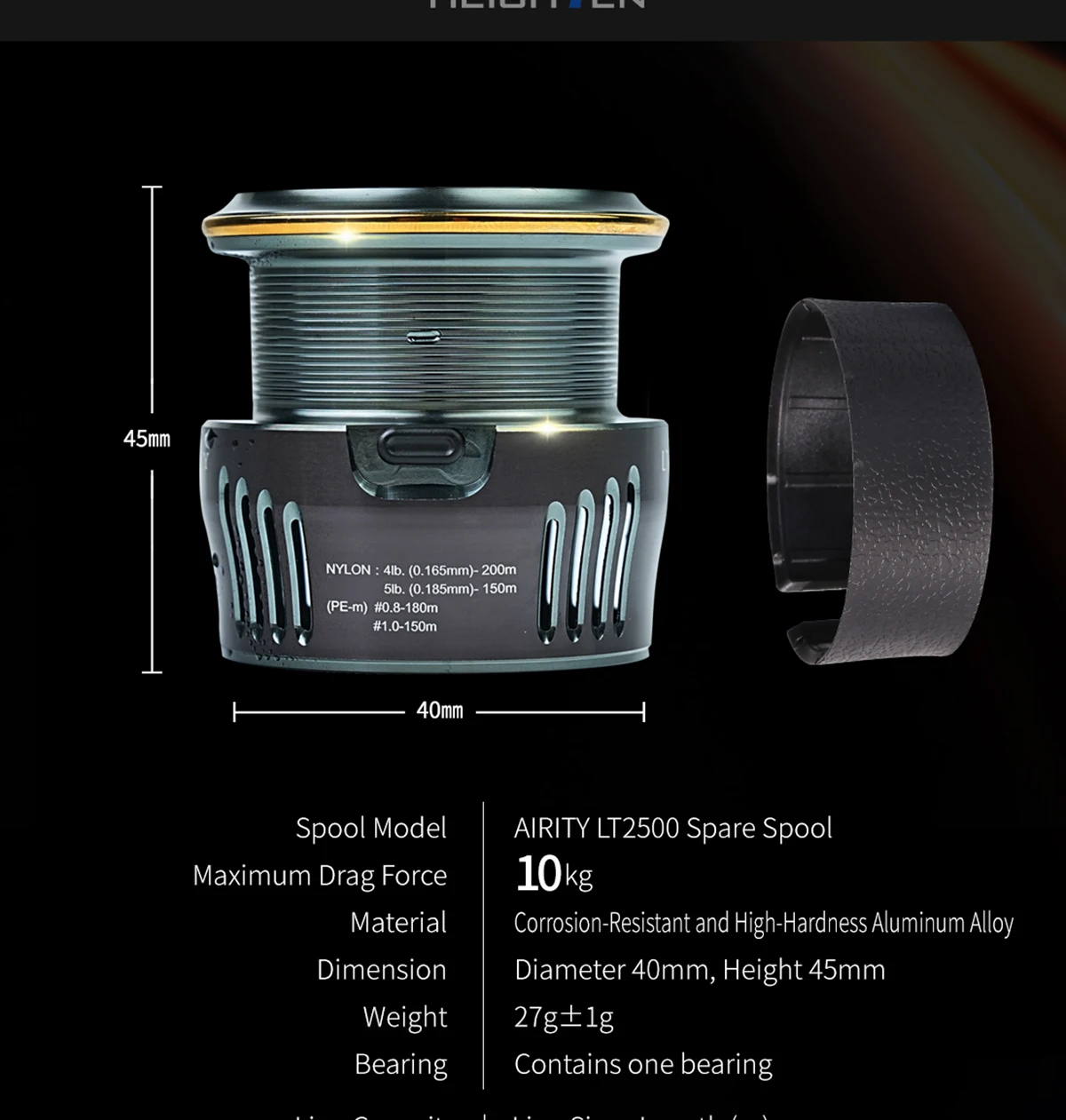 HEIGHTEN LT2500S Ersatzspule für 23 Airity / 22 Exist / 24 Certate / 21 Luvias Airity Spinnrolle zum Spinnfischen – Detail 14