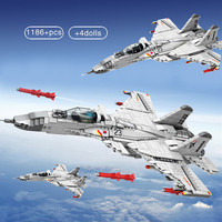 Military Air Force Weapons Series Building Blocks chopper J-15 Flying Shark Aircraft Bricks Jet plane Toys Birthday Gift For Boy