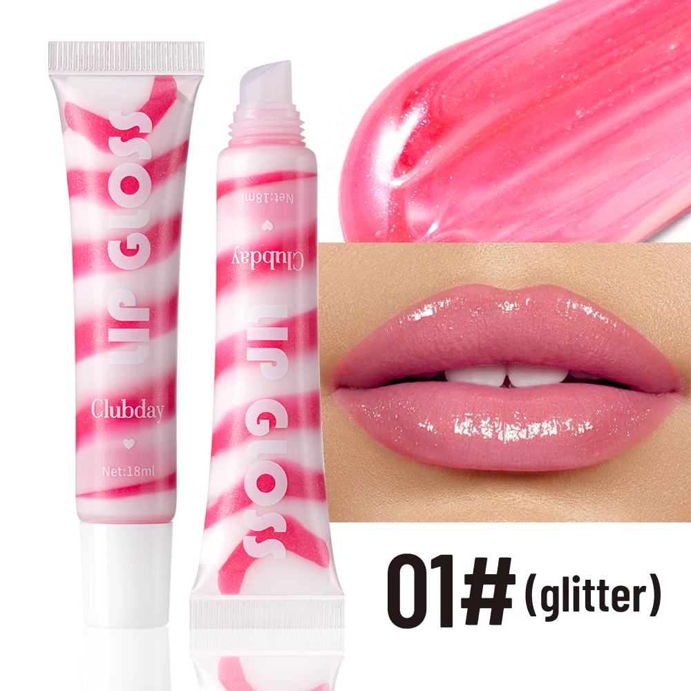 Clubday 4 色スーツパールファイングリッター保湿栄養スパイラルフルーツ口紅耐久性のある簡単な着色チューブリップ
