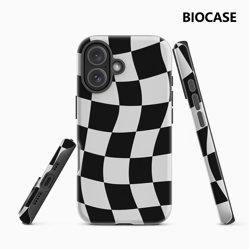 Twisted Checkerboard IPhone 17 Must-Haves Handyhülle für IPhone 17 16 15 14 13 12 Pro Max Plus Doppelschichtige Rückseite