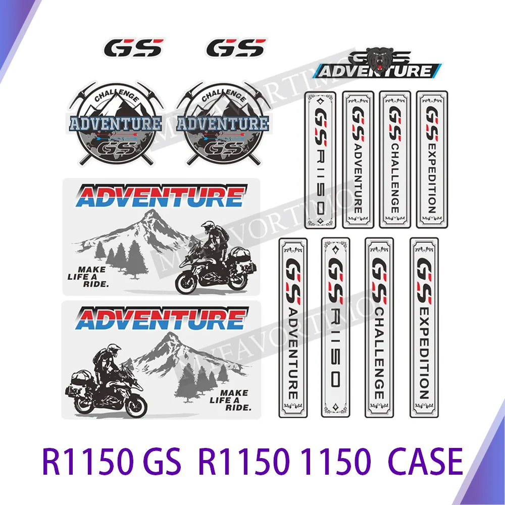 

For BMW R1150GS R1150 1150 case Motorcycle Tail Top Side Boxs cases panniers Luggage Aluminium Stickers Decals ADV GS Adventure