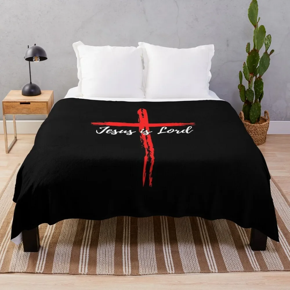 

Jesus Is Lord (with Cross) Throw Blanket Decorative Beds Decorative Sofas Blankets