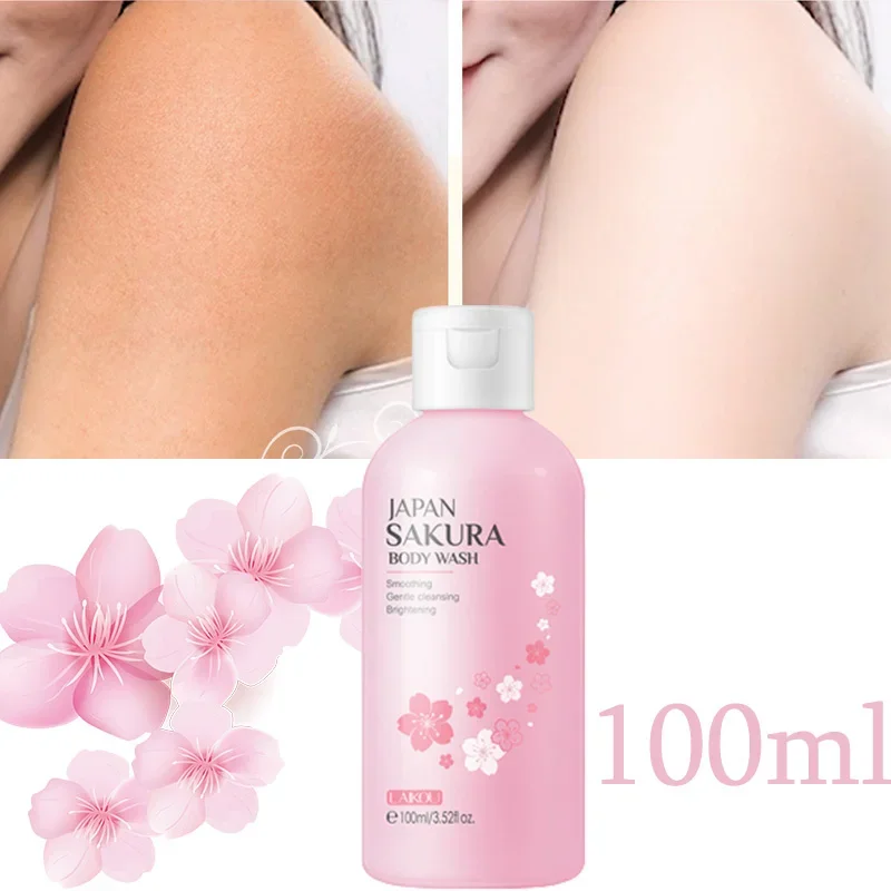 Гель для душа Sakura Dusch gel Peeling Körper wäsche Tiefen reinigung entfernen Hühner haut Körpers chmier mittel weiß feuchtigkeit spendend