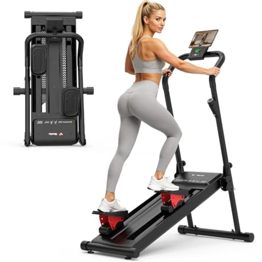 Magnetic Stair Stepper Vertical Climber - Home Cardio Machine for indoor fitness, steel frame, black finish, smooth quiet magne