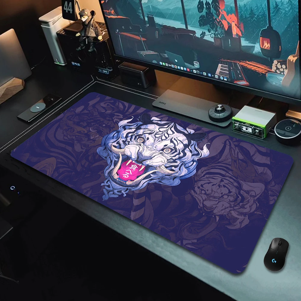 Samurai Japanese Art Large Size Mouse Pad Natural Rubber PC Gamer Computer Gaming Mousepad Desk Mat Locking Edge Keyboard Pads