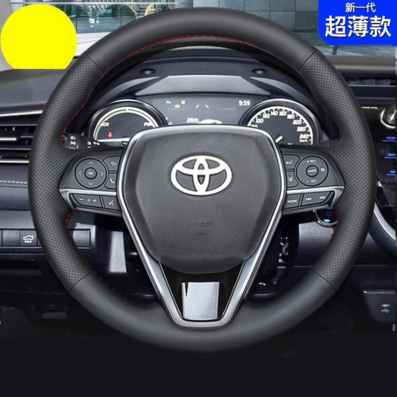 

For Toyota Corolla Avalon Camry RAV4 Wildlander Manual Hand Sewn Needle Thread Car Steering Wheel Cover Car Accessories Leather