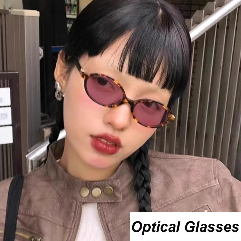 Small Oval Frame Glasses for Women Men Vintage Fashion Anti Blue Light Computer Goggle Eyeglasses Optical Plain Eyewear Unisex