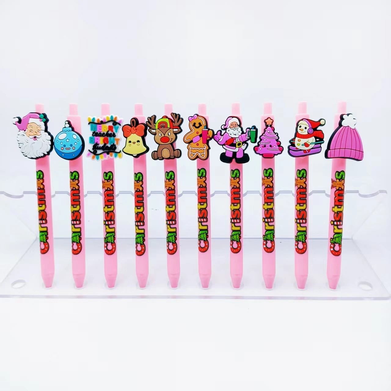

8 шт./16 шт., рождественская шариковая ручка с розовым принтом, праздничный подарок, канцелярские принадлежности, студенческая ручка для письма, подписи, масштабируемая нейтральная ручка