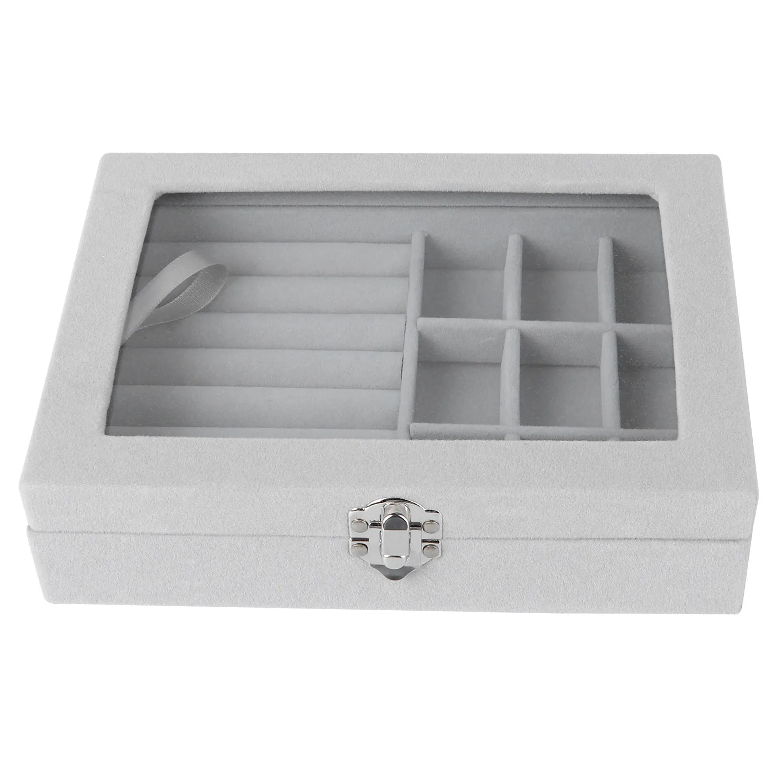 

1Pcs Flannel Jewelry Storage Box Chic Design Jewelry Display Case for Rings Earrings Pendants Bracelets with Scratch-Resistant