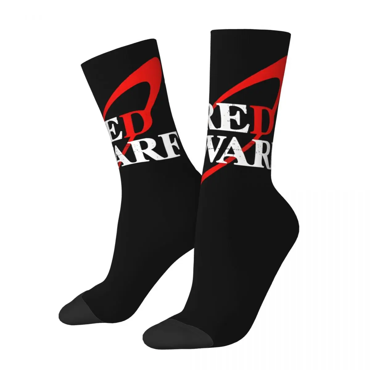 Crazy compression Red Dwarf Logo Sock for Men Harajuku Red Dwarf Quality Pattern Crew Sock Novelty