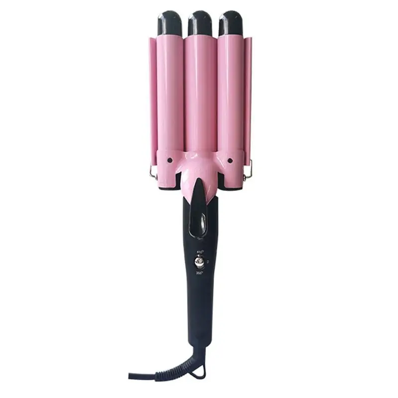 

A44Z-Egg Roll Stick Three Stick Curling Iron Roll Water Ripple Three Tube Electric Cleat Electric Perm Lron US-Plug Durable