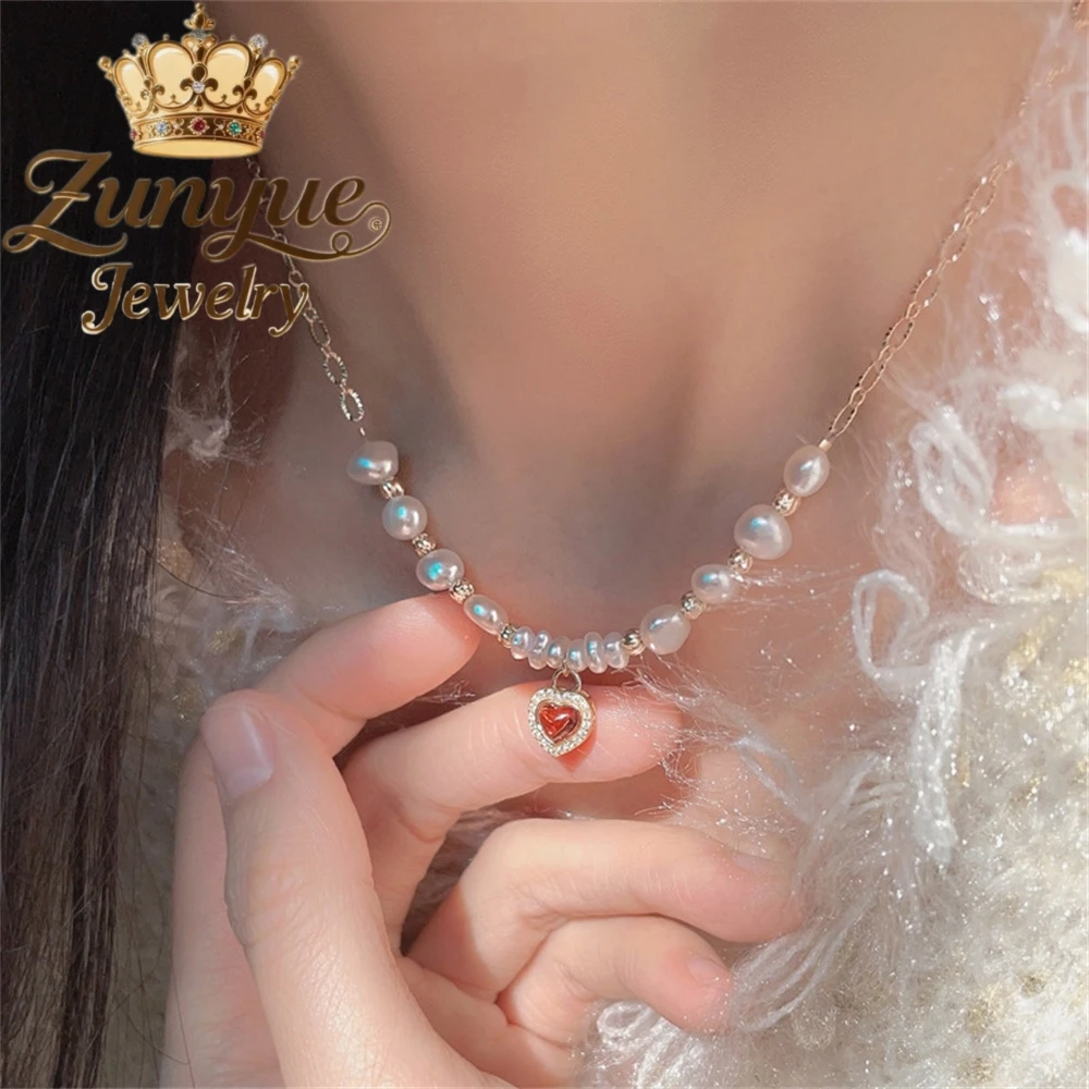 

Natural Baroque Pearl Necklace High-End Sweater Chain, Beaded Pendant, Collarbone Neck Chain Accessory Fashion Jewelry Exquisite