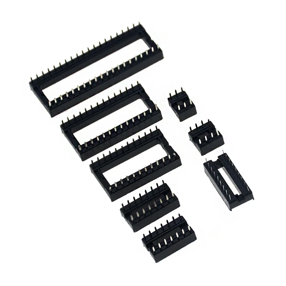 122Pcs/box 8 Types 2.54mm Dual Row DIP IC Sockets Solder Adaptor Assortment Kit Pitch 6/8/14/16/18/24/28/40Pin