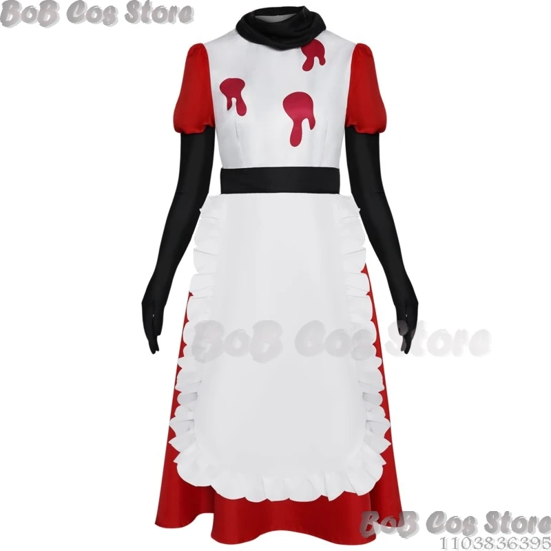 Niffty Hassbin Anime Hotel Sinner Demone Costume Cosplay Maschera per gli occhi Parrucca Prop Abito rosso sexy Donna Ragazza Cos Set Halloween personalizzato