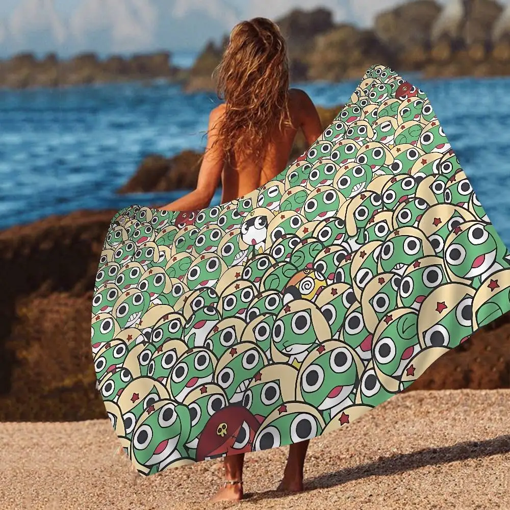 Cartoon Funny Keroro Gunsou Frog Microfiber Beach Towel Absorbent Quick dry Soft Yoga Swimming Resort Mountain Climbing Towel