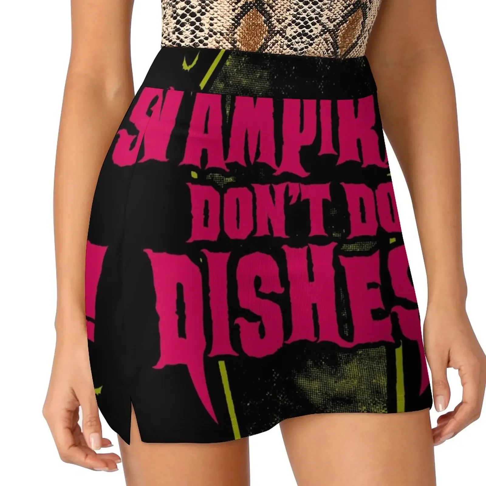 

Vampires Don't Do Dishes - Funny Goth Vampire Quote Mini Skirt women's skirts trend 2024 korean ladies summer night club women