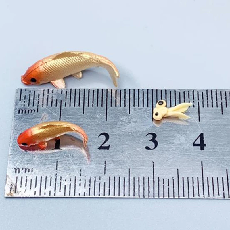 5pcs Dollhouse Miniature Model Fish Carp Simulation Animals For Kids Toys DIY Decorative Goldfish Figurines Home Decor Ornament