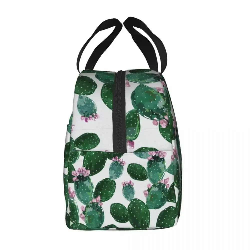 Bolsa de almuerzo para hombres y mujeres Cactus refrigerador térmico trabajo portátil lindo bolso de lona bolsa de comida