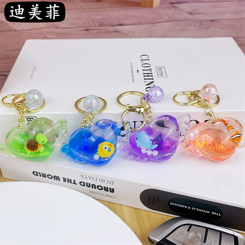 Acrylic Keychain Doll Pendant Oil Filling Decoration Quicksand Bottle Accessories Small Gift