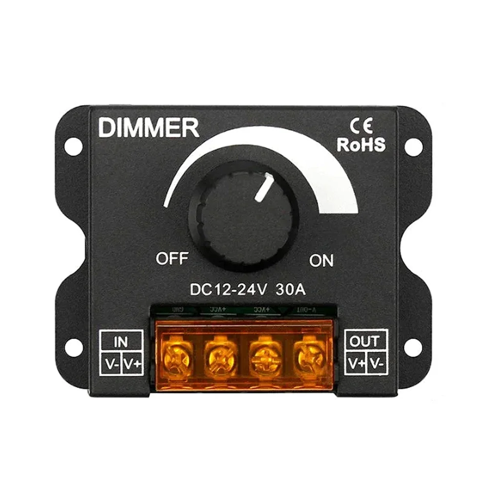 DC 12V-24V LED Dimmer Switch 30A LED Controller monocromatico PWM Digitale Dimmer continuo per striscia lampada Lampada monocolore