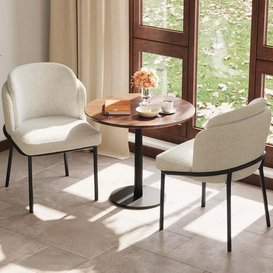 

Набор из 2 стульев, мягкие кухонные стулья со спинкой и металлическими ножками для кухни, гостиной, стулья для столовой из 2 предметов