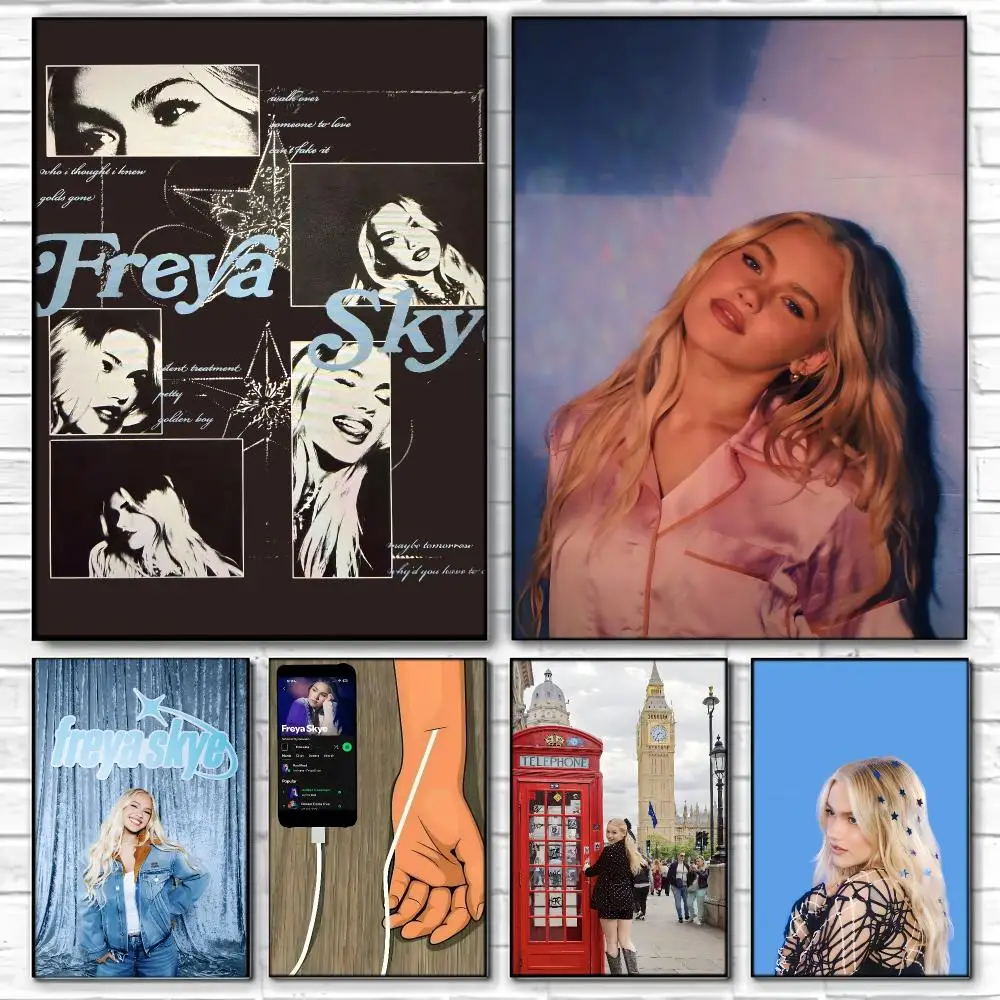 British Dreamy Teen Pop F-Freya Skye Poster  Self-adhesive Art Waterproof Paper Sticker Coffee House Bar Room Wall Decor
