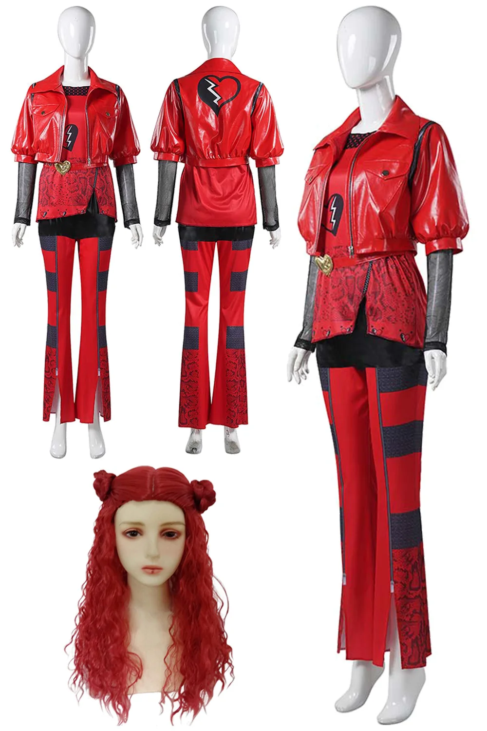 Princess Red Cosplay 2024 Movie Descendants Rise Costume Women Disguise Wig Fantasia Outfits Female Role Halloween Party Suits