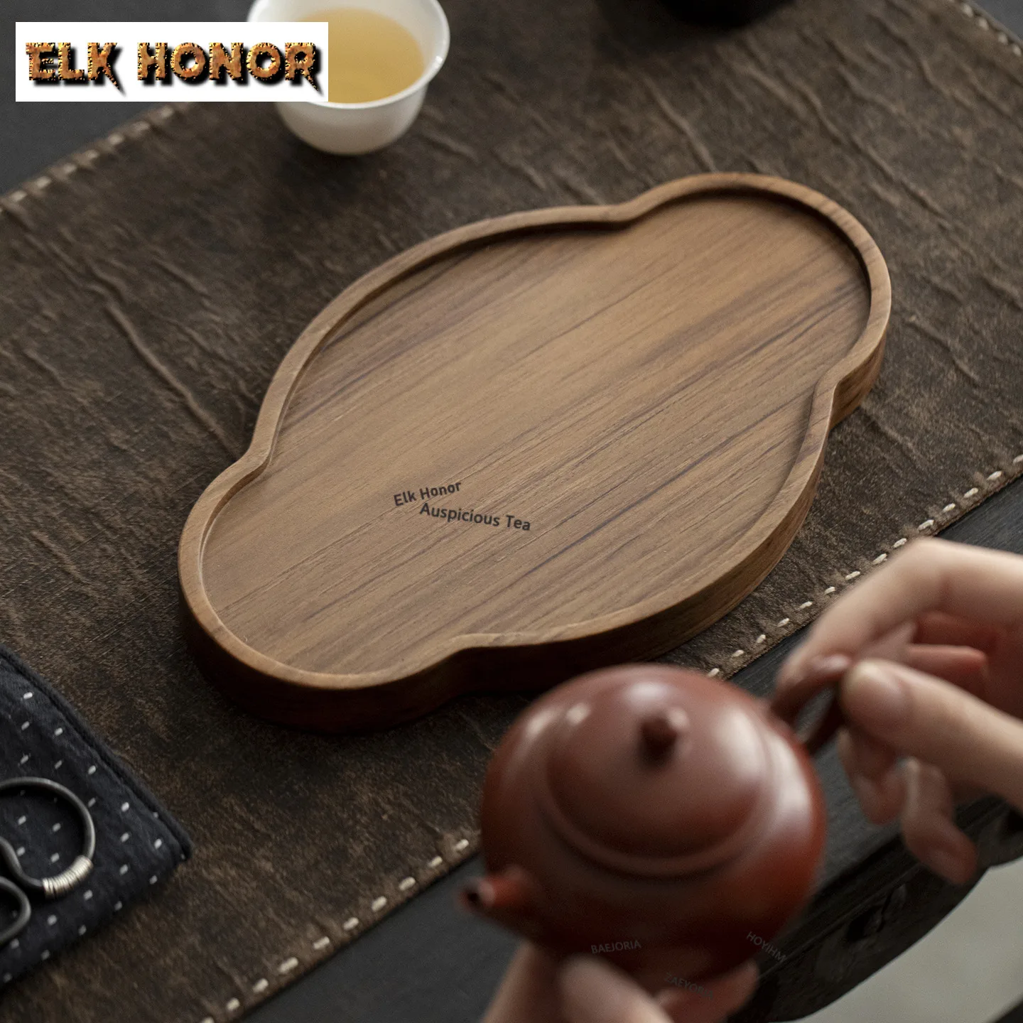Myanmar Teak Solid Wood Pot Bearing Holder Teapots Heat Insulation Pad Dry Soaking Table Tea Tray Coaster Tea Ceremony Ornaments