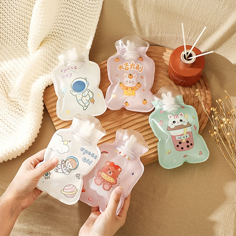 High Density PVC Mini Small Warm Bag Student Portable Hand Warmer Cute Girl Heart Clear Warm Bag Hot Water Bottle