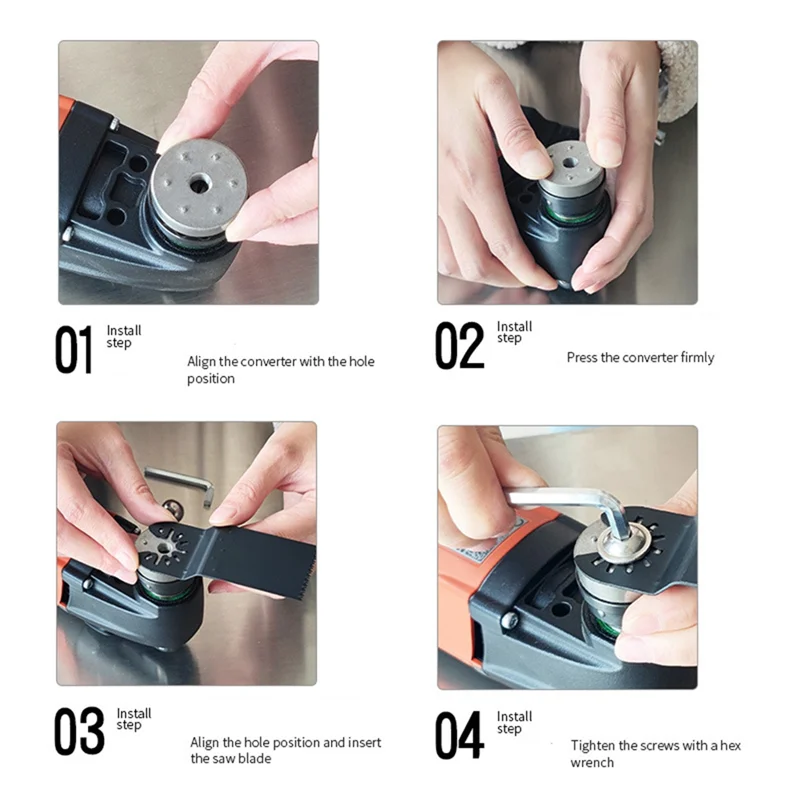 

Hot Sale-2 Set Converter For Starlock Adapter Tool Star Lock System Power Tools Oscillating Saw Blade Adapter Install Hand Tools