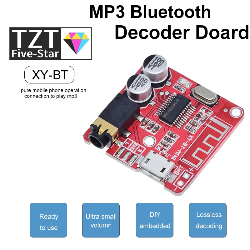 MP3 Bluetooth Decoder Board Lossless Car Speaker Audio Amplifier Board Modified Bluetooth 5.0 Circuit Stereo Receiver Module 5V