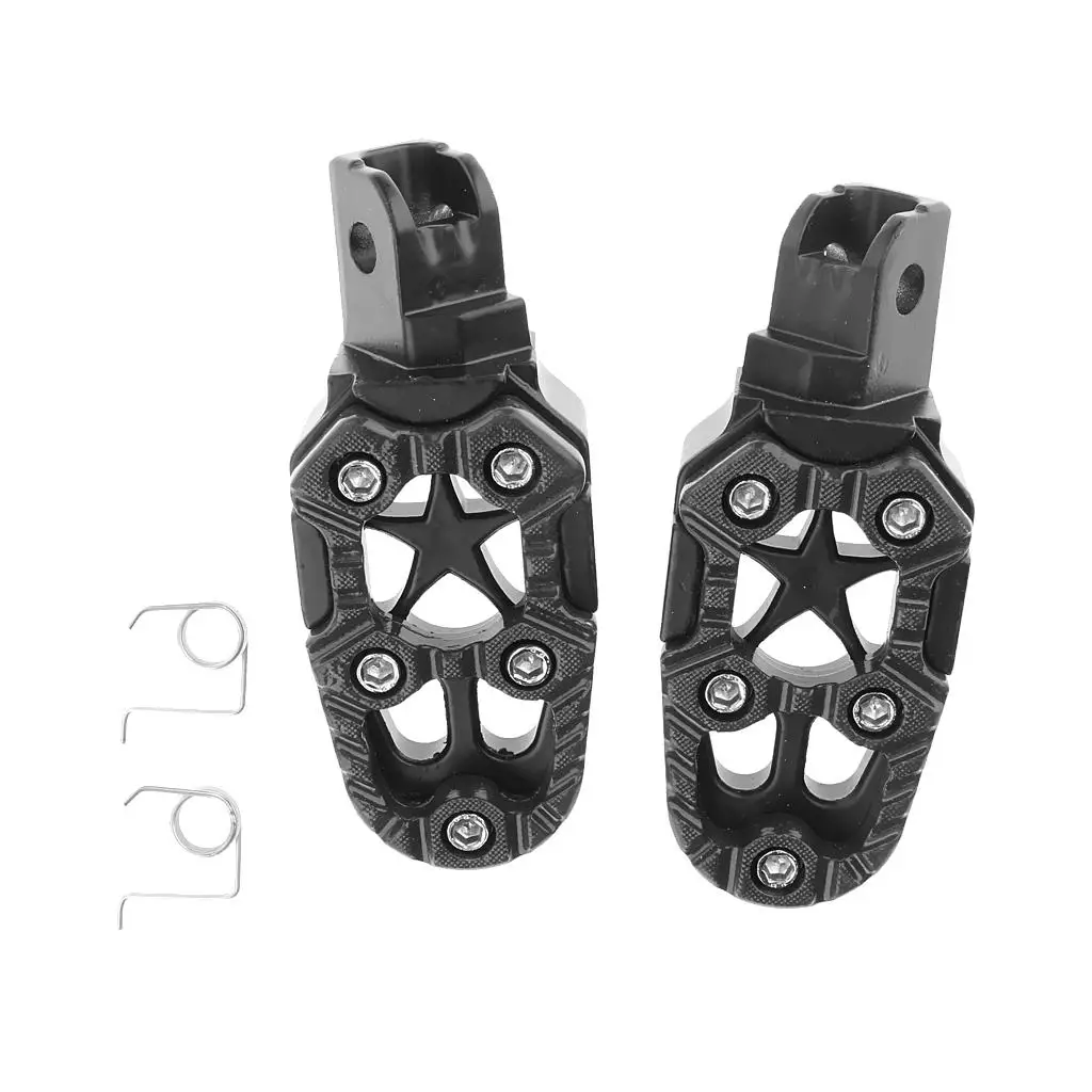 

Pair Universal Front/Rear Footrest Footpeg Pedals for Motorcycle ATV - Black