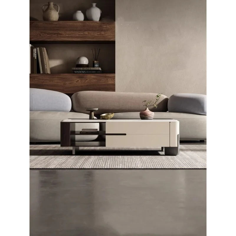 #coffee table 171 popular modern simple rock slab coffee table living room household small apartment Italian light luxury
