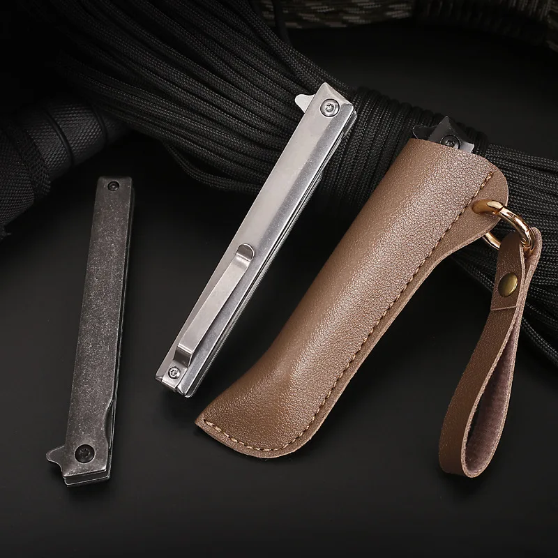 Classic magic pen powder steel folding knife High hardness sharp mini defensive knife Outdoor portable folding knife