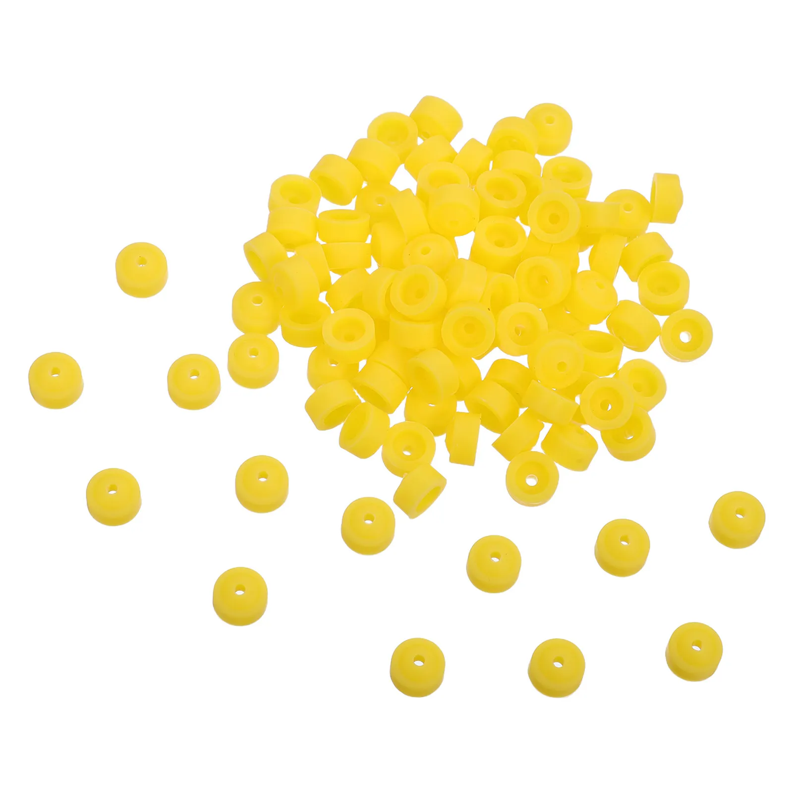 100Pcs Nail Drill Dustproof Bit Covers Plastic Yellow Anti-Dust Caps Cuticle Protection for Electric Nail Filer Acrylic Dust
