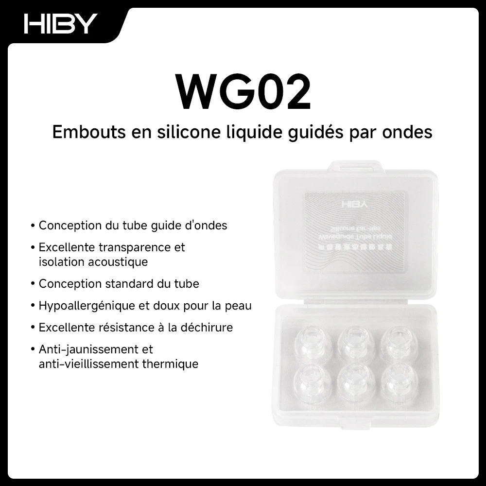 Embouts d'écouteurs HiBy WG02 en silicone liquide à guidage d'onde (3 paires) pour accessoires d'écouteurs intra-auriculaires IEM