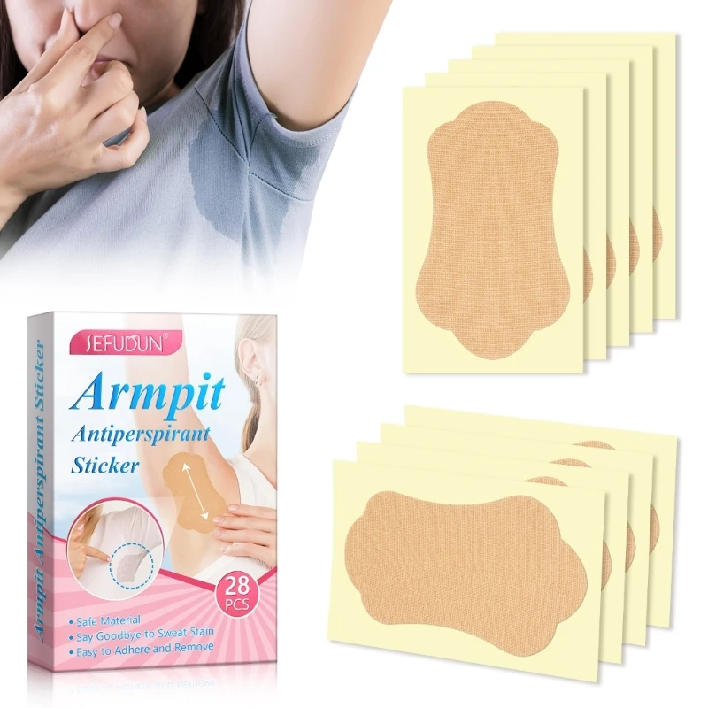 28 Pcs Disposable Underarm Sweat Pads for Men Women Reduce Armpit Foot Sweat