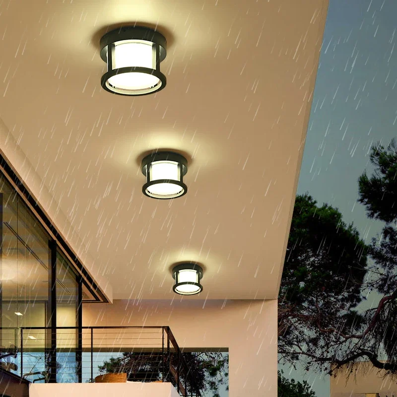 

Stair Black Exterior Outdoor Ceiling Wall Mounted Lighting LED ceiling lamp for corridor garden lawn space room