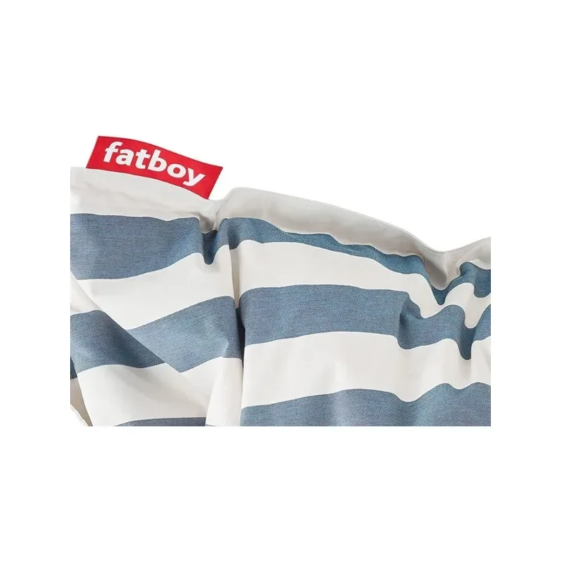 Slim Outdoor Bean Bag Chair, Stripe Ocean Blue, Medium