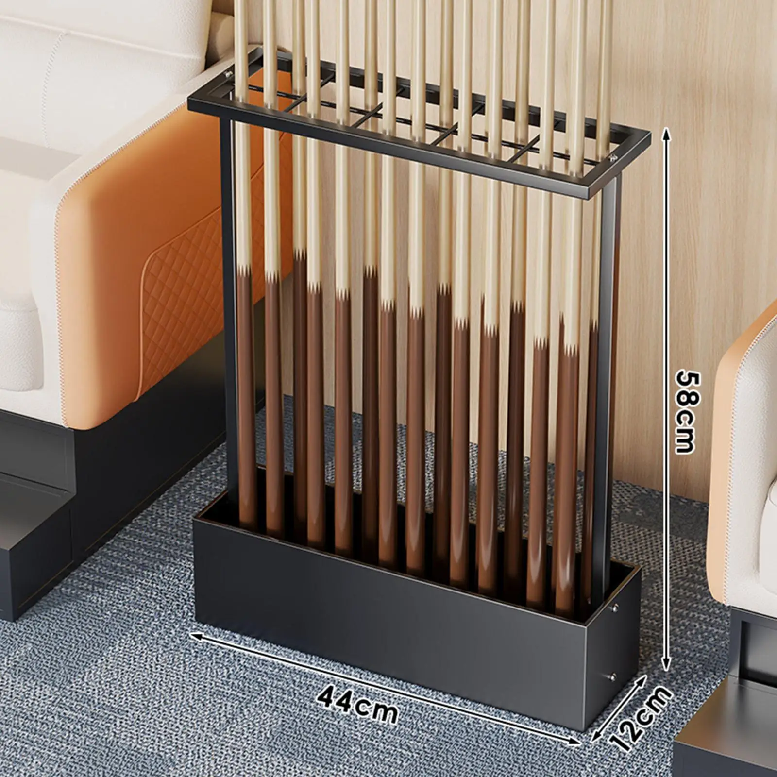 

Professional Billiard Pool Cue Rack Floor Standing Cue Holder Display for Game Room Club Bar Accessories