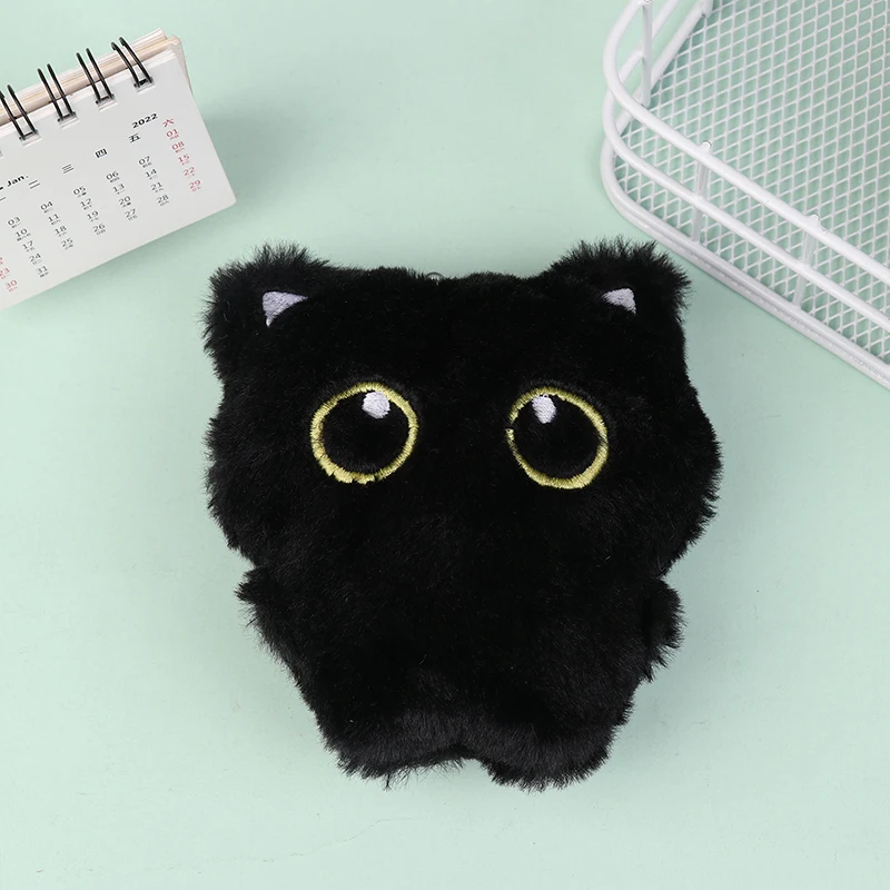 Kawaii Black Cat Plush Toys Soft Fluffy Cute Cartoon Animal Cat Stuffed Doll Baby Toys Plushie Birthday Gift For Kids Girls