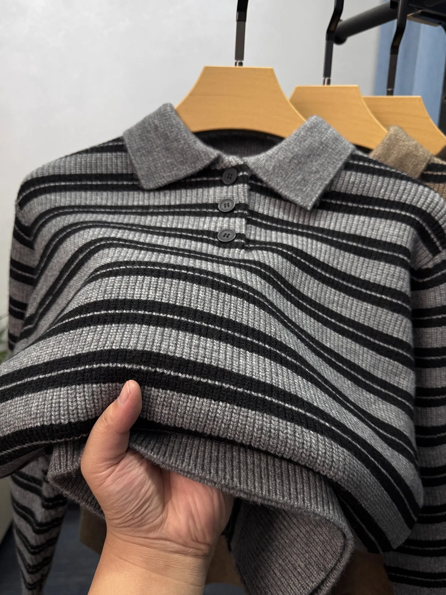 

Мужской утепленный вязаный свитер Laid-ba с длинным рукавом, круглым вырезом, приталенный, модный, осенне-зимний