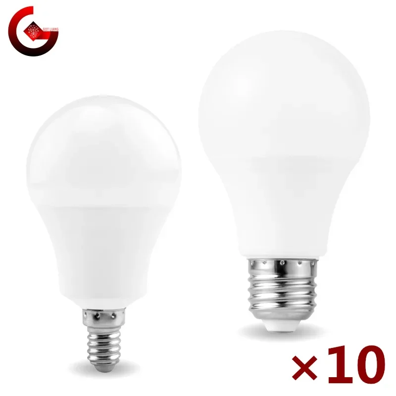 10pcs LED Bulb E27 E14 AC 220V 20W 18W 15W 12W 9W 6W 3W Lampada Spotlight Cold/Warm White Light Bombilla