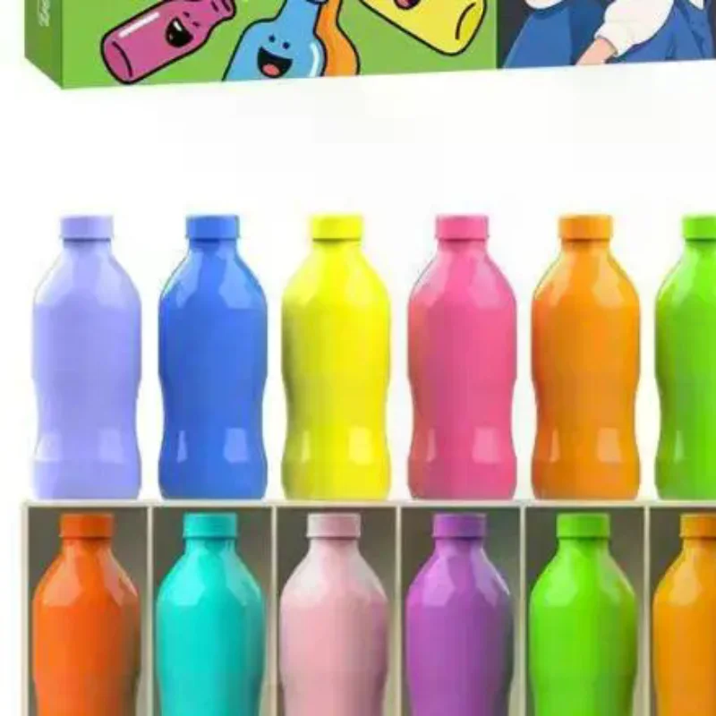 1Set Guess The Bottle Game Puzzle Colorful Classification Toy For Kids Memory Training Games Parent-child Interaction Board Game